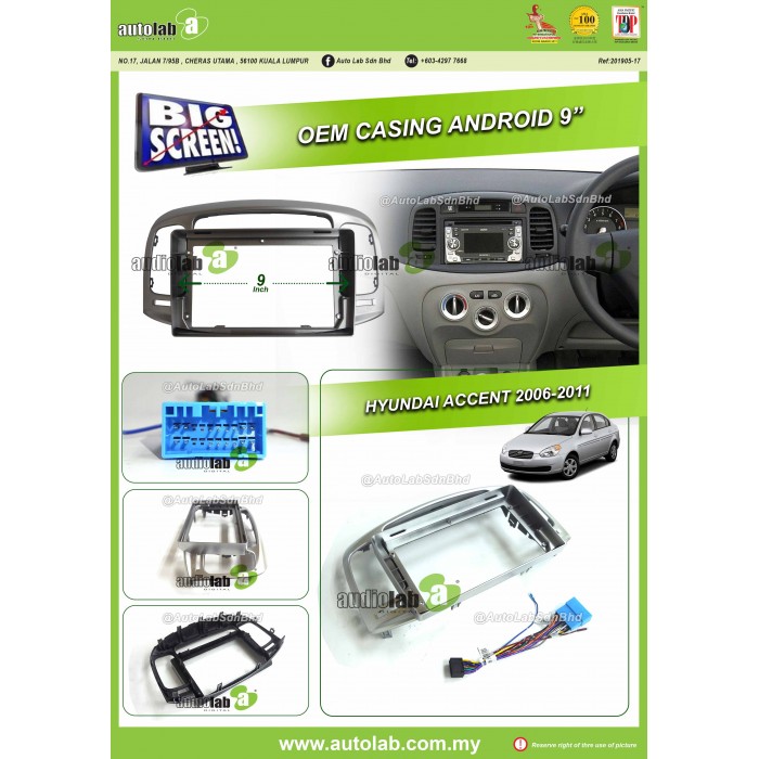 Big Screen Casing Android - Hyundai Accent 2006-2011 (9inch)